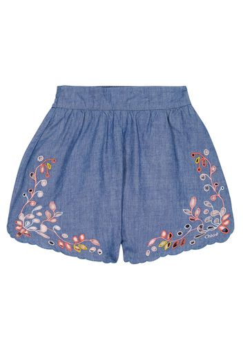 Shorts in cotone e sangallo