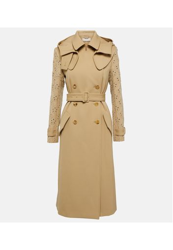 Trench in lana vergine con pizzo