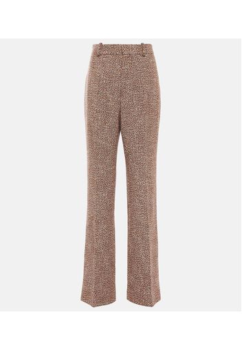 Pantaloni in tweed a gamba larga