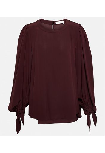 Blusa in crêpe de chine di seta