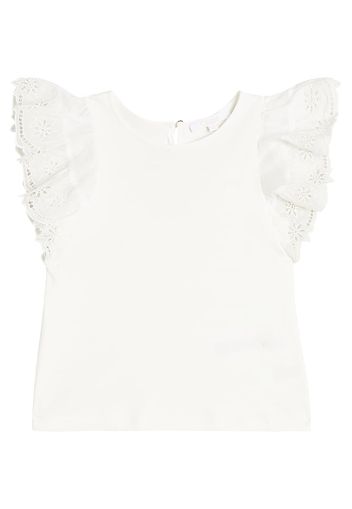 Chloé Kids Top in cotone con ricamo