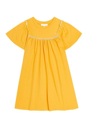 Chloé Kids Abito in cotone con volant