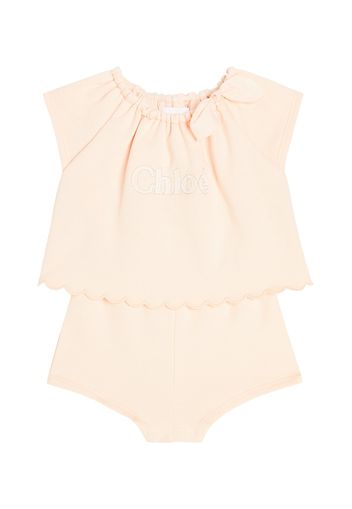 Chloé Kids Baby - Jumpsuit corta in cotone