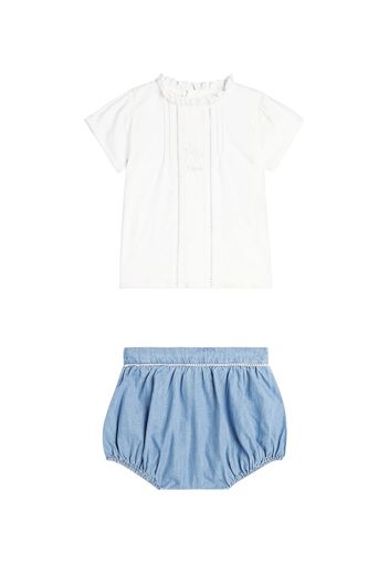 Chloé Kids Baby - Blusa e culottes in cotone