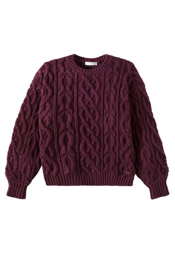 Chloé Kids Pullover in cotone e lana a trecce