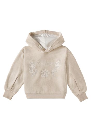 Chloé Kids Cardigan in cotone con cappuccio