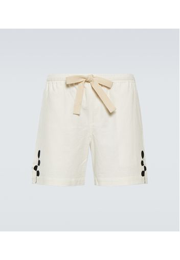 Shorts in ramia e cotone con ricamo