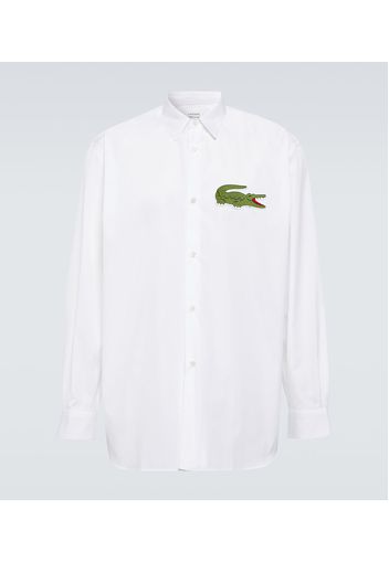 x Lacoste - Camicia in popeline di cotone con logo