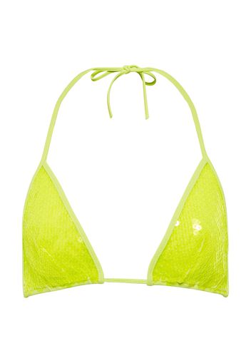 Top bikini a triangolo con paillettes