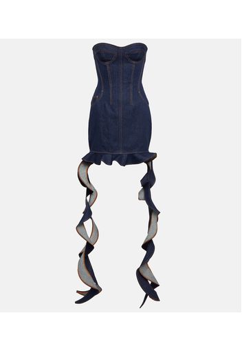 Miniabito bustier di jeans