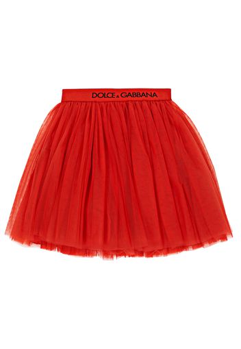 Gonna in tulle con logo