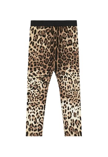 Leggings in jersey con stampa leopardata