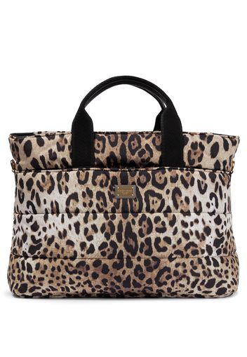 Leopard-print changing bag