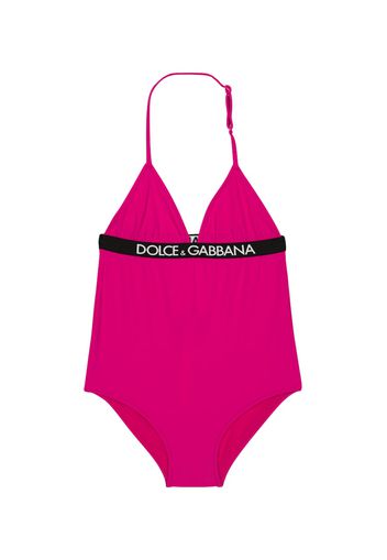 Logo halter swimsuit