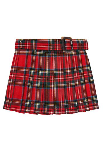 Gonna a pieghe in lana vergine tartan