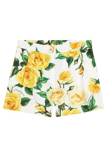 Shorts in cotone con stampa floreale