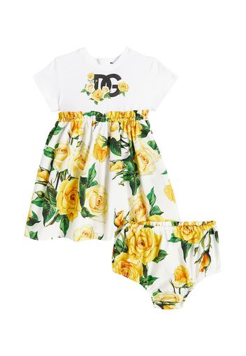 Baby - Abito e culottes in cotone con stampa floreale