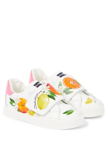 Sneakers in pelle con stampa