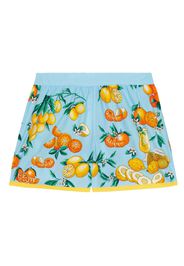 Printed cotton poplin shorts