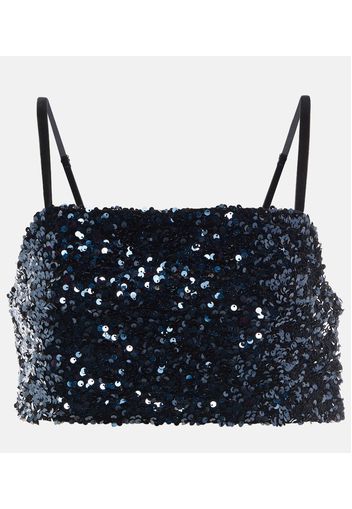 Top cropped con paillettes