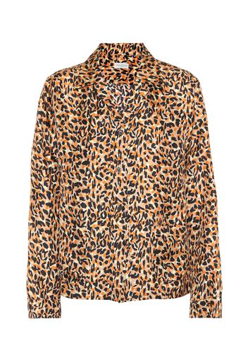 Blusa a stampa animalier in seta