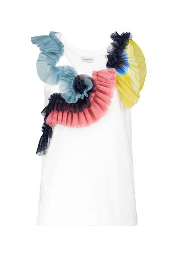 Tank top con rifiniture in tulle