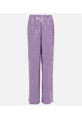 Pantaloni regular con paillettes