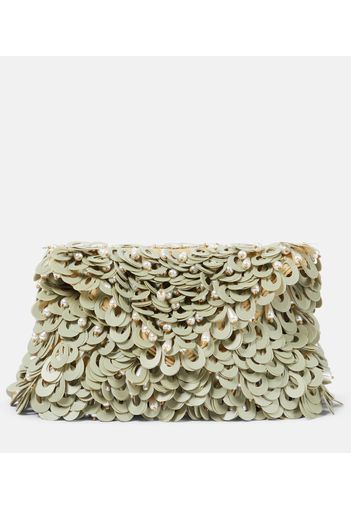 Clutch in canvas con paillettes