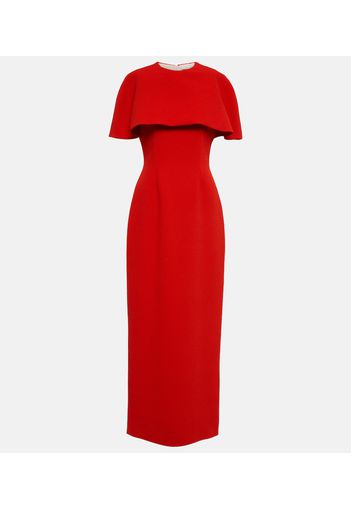 Elham cape crÃªpe midi dress