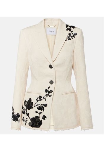 Blazer in jacquard di cotone con ricami