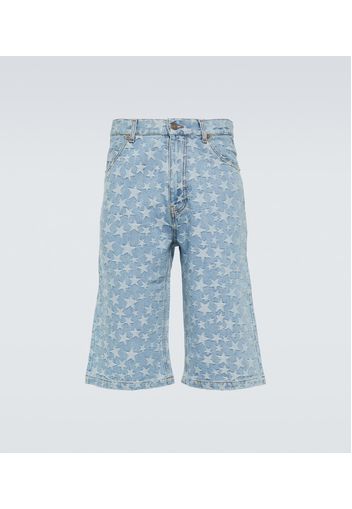 Shorts di jeans jacquard