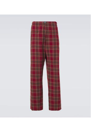 Pantaloni regular Plaid in cotone