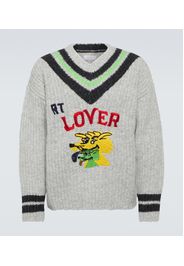 Pullover in misto lana con ricamo