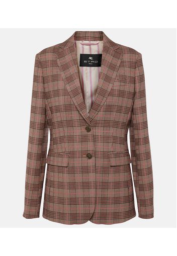 Blazer in misto lana a quadri