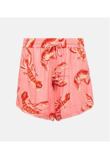 Shorts Lobsters in misto lino con stampa