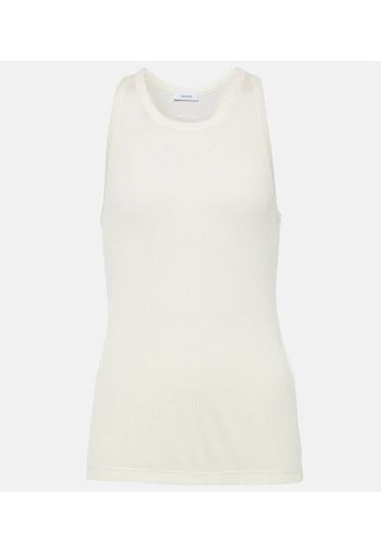 Tank top in jersey di seta e cupro