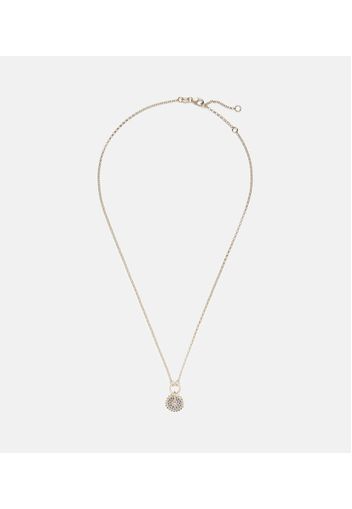 Collana Pave Diamond Disk in oro 18kt con diamanti