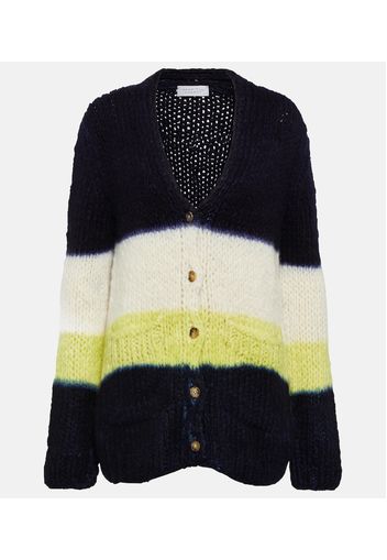 Cardigan in cashmere a righe