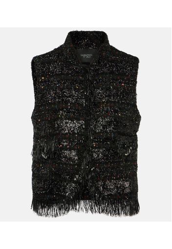 Gilet in bouclé con paillettes