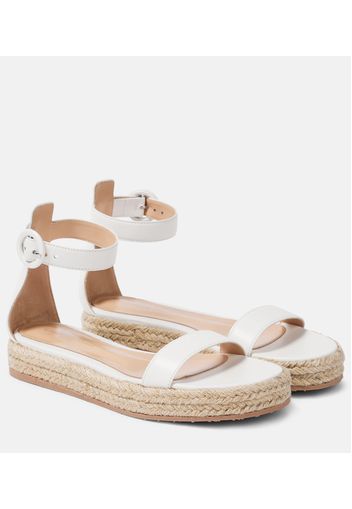 Sandali espadrillas con platform in pelle