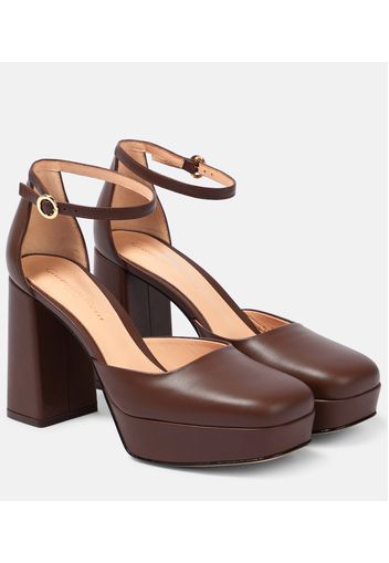 Pumps con plateau Vian in pelle