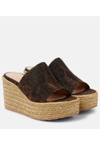 Sandali espadrillas con stampa e zeppa