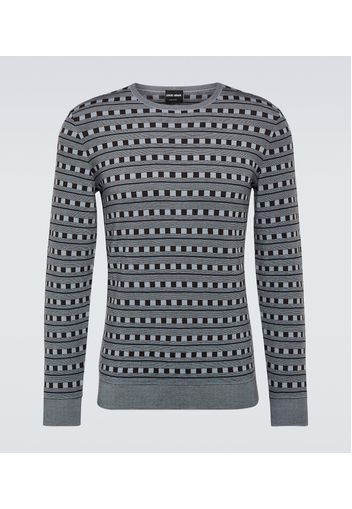 Pullover in jacquard di misto lana