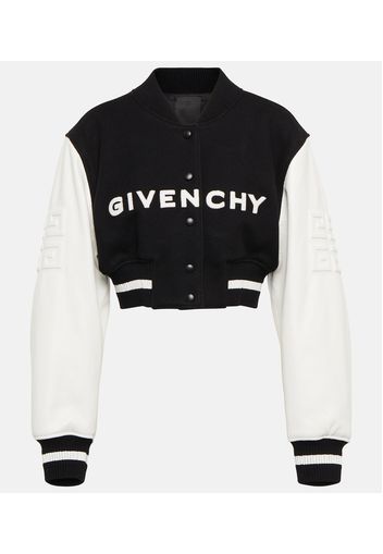 Giacca versity cropped con logo