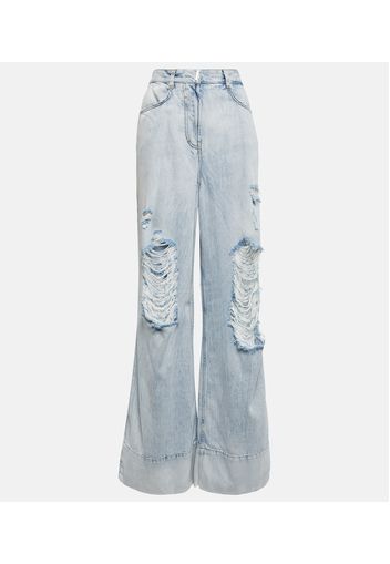 Jeans a gamba larga distressed