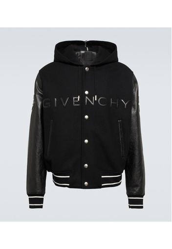 Giacca varsity con logo e pelle