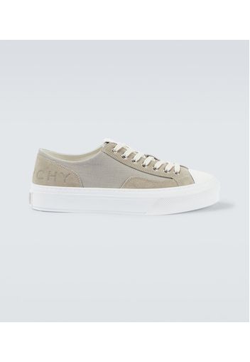 Sneakers City in canvas con suede