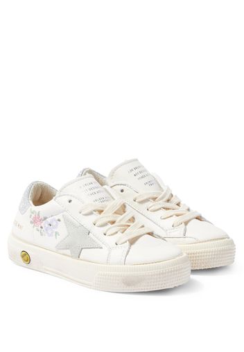 Sneakers May in pelle con glitter