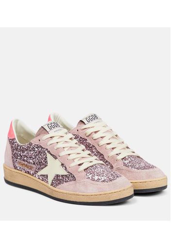 Sneakers Ball Star in suede con glitter