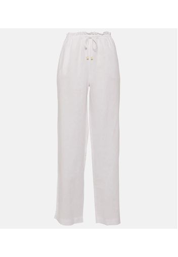 Pantaloni a gamba larga White Bay in lino